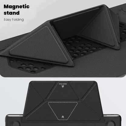 For MacBook Pro 13.3 inch M1 A2338 Business Magnetic Holder PC + PU Laptop Protective Case(Black) - MacBook Pro Cases by buy2fix | Online Shopping UK | buy2fix