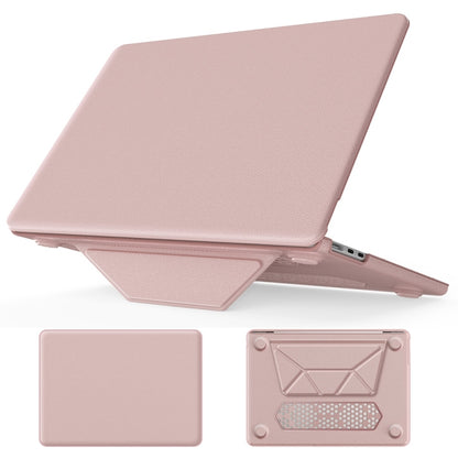 For MacBook Air 13.6 inch A3113 / A2681 Business Magnetic Holder PC + PU Laptop Protective Case(Pink) - MacBook Air Cases by buy2fix | Online Shopping UK | buy2fix