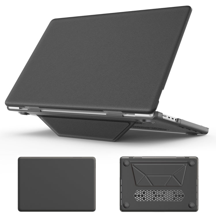 For MacBook Pro 16.2 inch A2991 / A2485 Business Magnetic Holder PC + PU Laptop Protective Case(Grey) - MacBook Pro Cases by buy2fix | Online Shopping UK | buy2fix