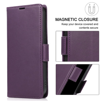 For Samsung Galaxy S25 / S24 5G Side Buckle RFID Anti-theft Leather Phone Case(Dark Purple) - Galaxy S25 5G Cases by buy2fix | Online Shopping UK | buy2fix