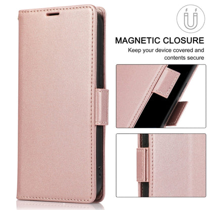 For Samsung Galaxy S25+ / S24+ 5G Side Buckle RFID Anti-theft Leather Phone Case(Rose Gold) - Galaxy S25+ 5G Cases by buy2fix | Online Shopping UK | buy2fix