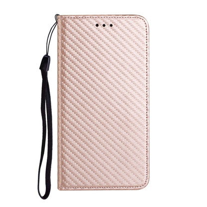 For Samsung Galaxy S25+ 5G Carbon Fiber Texture Magnetic Flip Leather Phone Case(Rose Gold) - Galaxy S25+ 5G Cases by buy2fix | Online Shopping UK | buy2fix