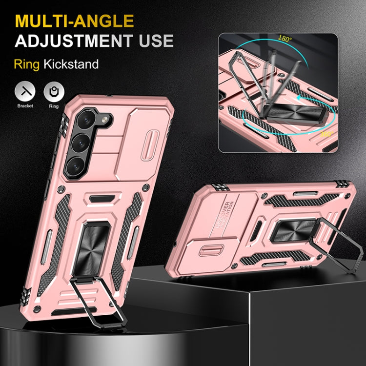 For Samsung Galaxy S25+ 5G Armor PC Hybrid TPU Camera Shield Phone Case(Rose Gold) - Galaxy S25+ 5G Cases by buy2fix | Online Shopping UK | buy2fix