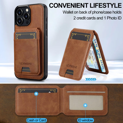 For iPhone 16 Pro Max LC.IMEEKE L3 Series Detachable RFID Card Bag Magsafe Phone Case(Brown) - iPhone 16 Pro Max Cases by LC.IMEEKE | Online Shopping UK | buy2fix