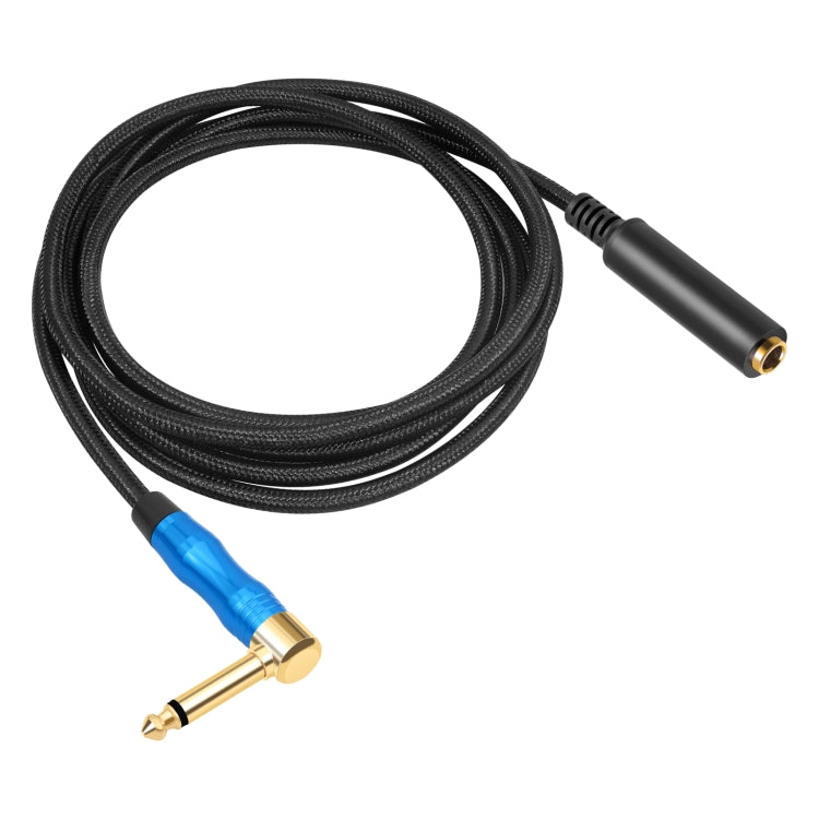 6.35mm 1/4 TRS Male Mono Elbow to Female Electric Guitar Audio Cable, Length:1.8m(Black Blue) - Microphone Audio Cable & Connector by buy2fix | Online Shopping UK | buy2fix