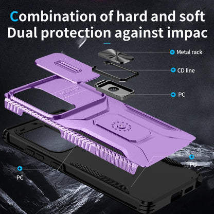 For Samsung Galaxy S25 Ultra 5G Sliding Camshield Holder Phone Case(Purple) - Galaxy S25 Ultra 5G Cases by buy2fix | Online Shopping UK | buy2fix