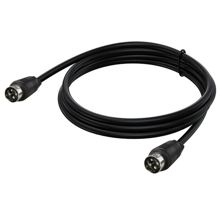 MD DIN 4 Pin Male to Male AC/DC Power Audio Adapter Cable, Length:5m(Black) - Microphone Audio Cable & Connector by buy2fix | Online Shopping UK | buy2fix