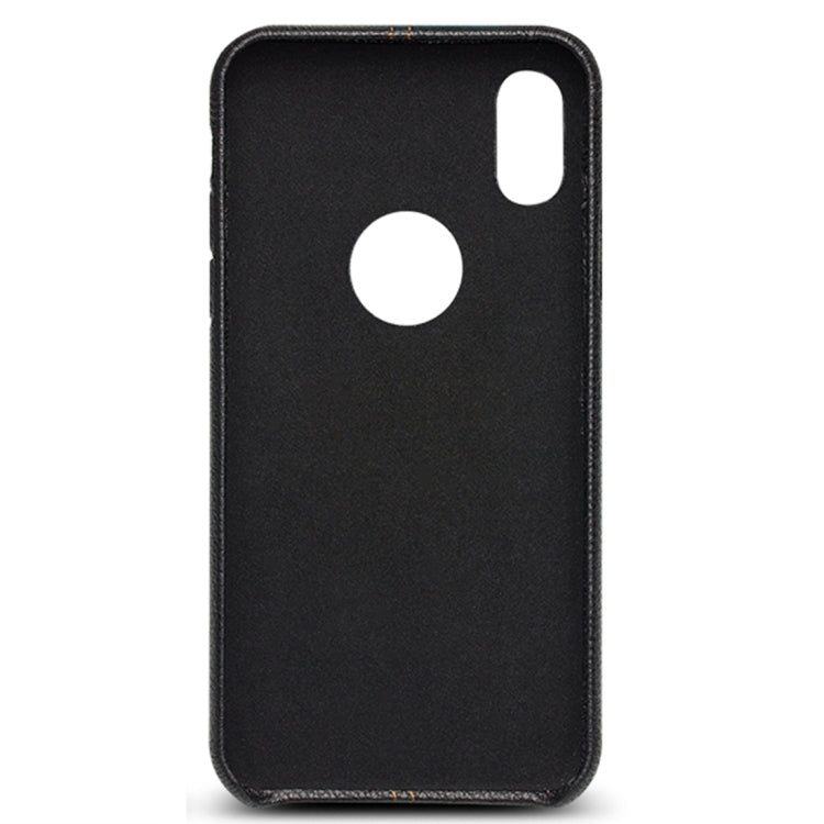 For iPhone X / XS QIALINO Deerskin Texture Cowhide Leather Protective Case(Black) - More iPhone Cases by QIALINO | Online Shopping UK | buy2fix