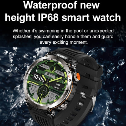 HT30 1.7 inch IP68 Waterproof Silicone Band Smart Watch, Support Flashlight / Banknote Detector Light / Compass(Black) - Smart Wristbands by buy2fix | Online Shopping UK | buy2fix