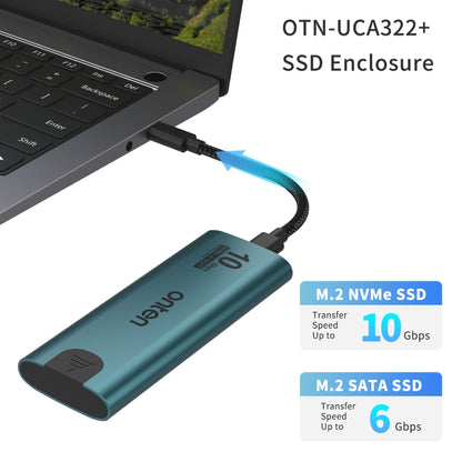 Onten UCA322+ 10Gbps M.2 M-key NVMe NGFF SSD Enclosure - Solid State Drives by Onten | Online Shopping UK | buy2fix