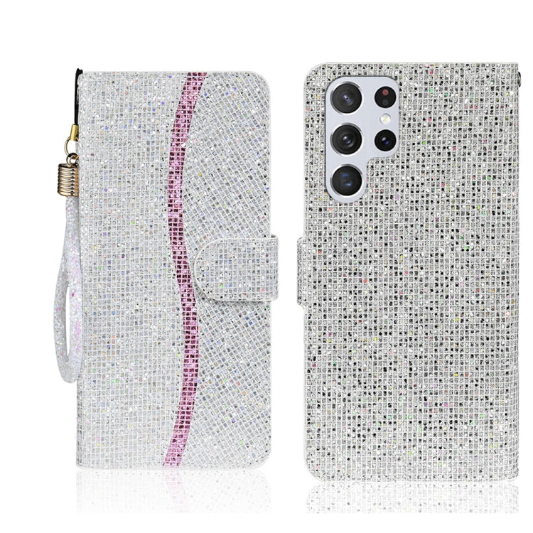 For Samsung Galaxy S25 Ultra 5G Glitter Powder Filp Leather Phone Case(Silver) - Galaxy S25 Ultra 5G Cases by buy2fix | Online Shopping UK | buy2fix