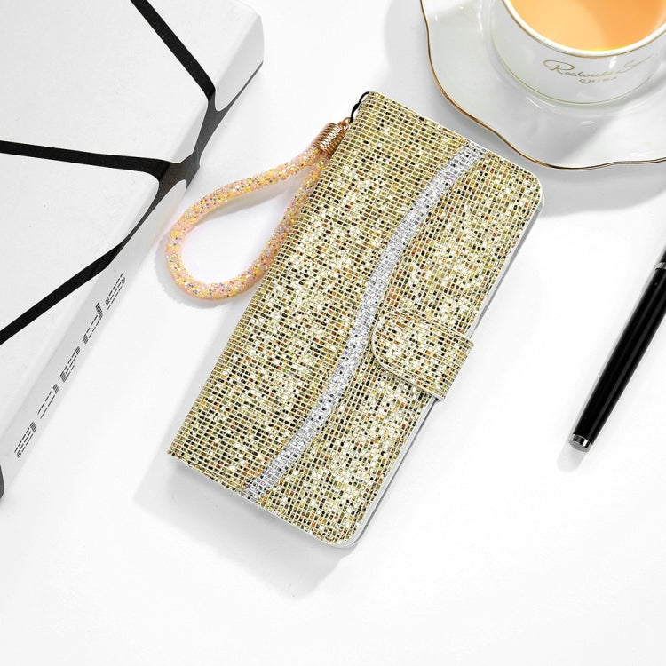 For Samsung Galaxy S25 Ultra 5G Glitter Powder Filp Leather Phone Case(Gold) - Galaxy S25 Ultra 5G Cases by buy2fix | Online Shopping UK | buy2fix