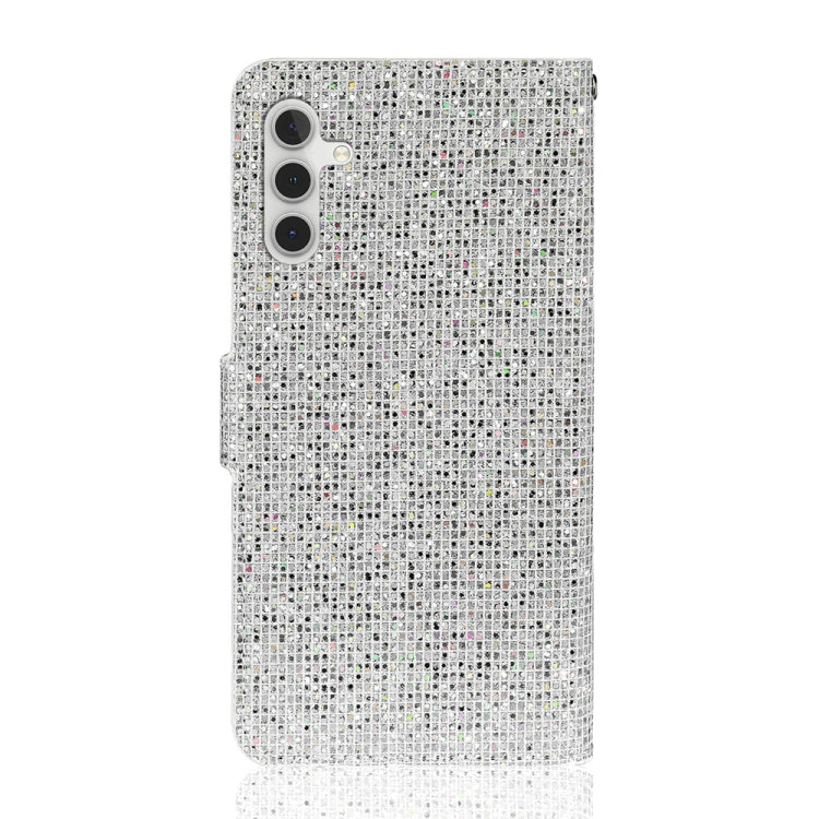 For Samsung Galaxy S25+ 5G Glitter Powder Filp Leather Phone Case(Silver) - Galaxy S25+ 5G Cases by buy2fix | Online Shopping UK | buy2fix