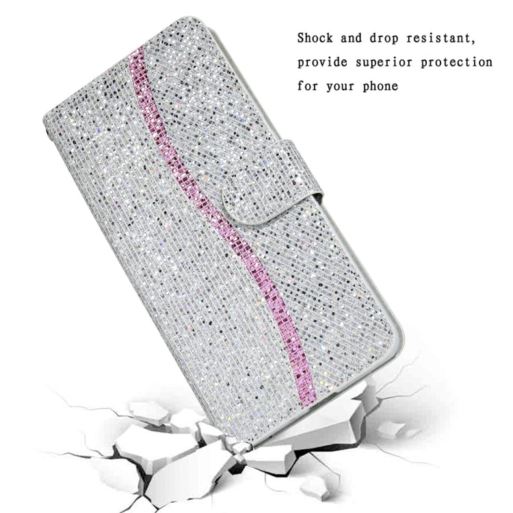 For Samsung Galaxy S25+ 5G Glitter Powder Filp Leather Phone Case(Silver) - Galaxy S25+ 5G Cases by buy2fix | Online Shopping UK | buy2fix