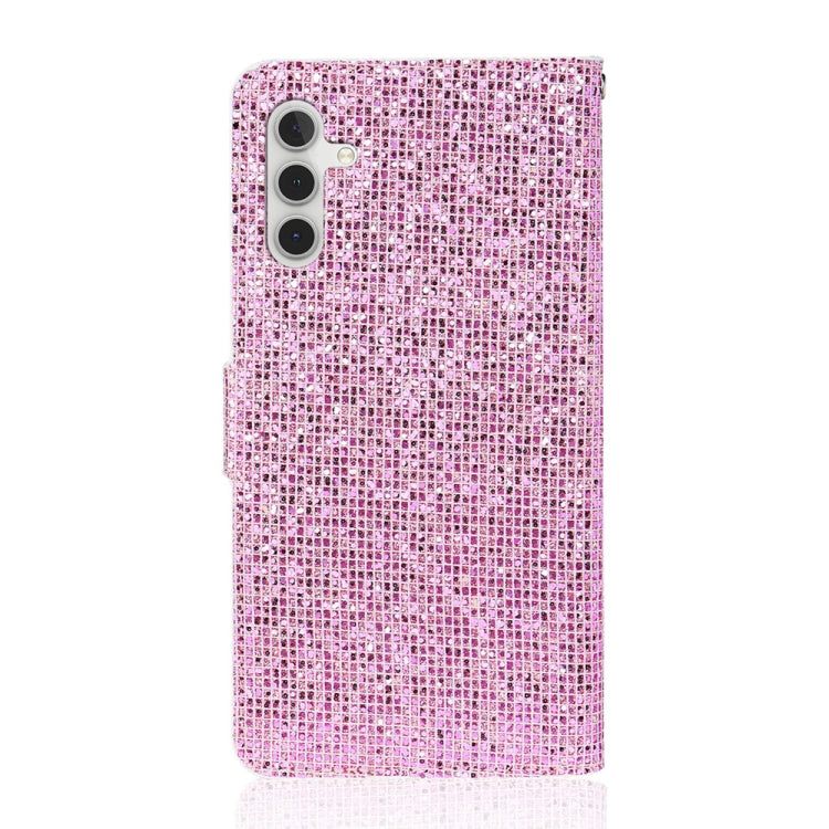 For Samsung Galaxy S25 5G Glitter Powder Filp Leather Phone Case(Pink) - Galaxy S25 5G Cases by buy2fix | Online Shopping UK | buy2fix