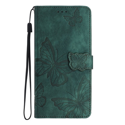 For OnePlus 13 Skin-feel Embossed Butterfly Leather Phone Case(Green) - OnePlus Cases by buy2fix | Online Shopping UK | buy2fix