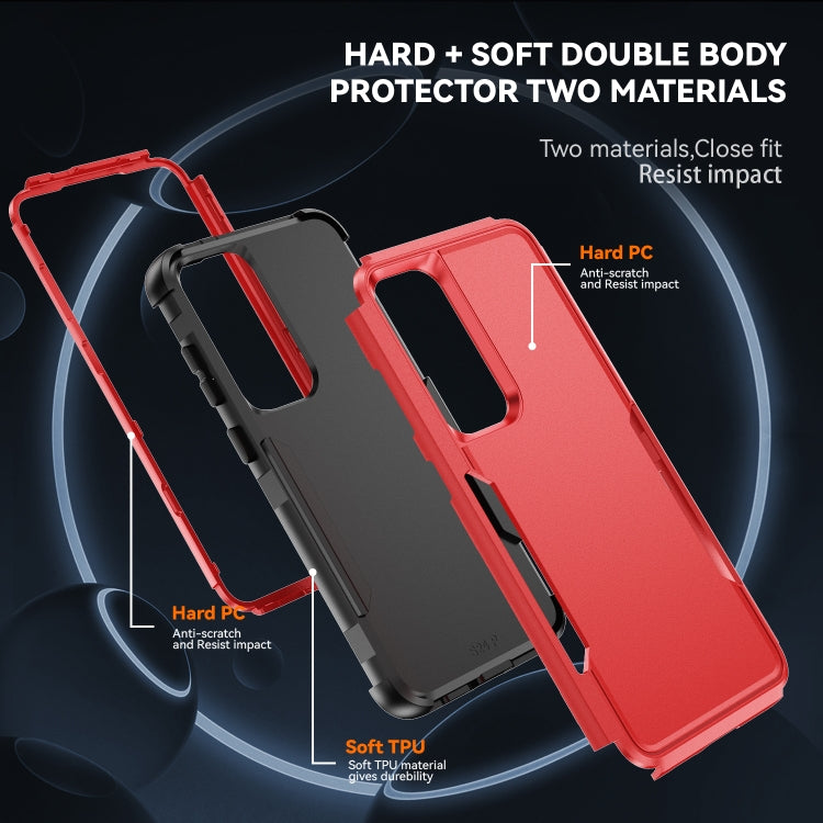 For Samsung Galaxy S25 5G TPU + PC Shockproof Protective Phone Case(Red + Black) - Galaxy S25 5G Cases by buy2fix | Online Shopping UK | buy2fix