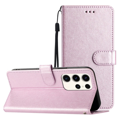 For Samsung Galaxy S25 Ultra 5G Silk Texture Horizontal Flip Leather Phone Case(Rose Pink) - Galaxy S25 Ultra 5G Cases by buy2fix | Online Shopping UK | buy2fix