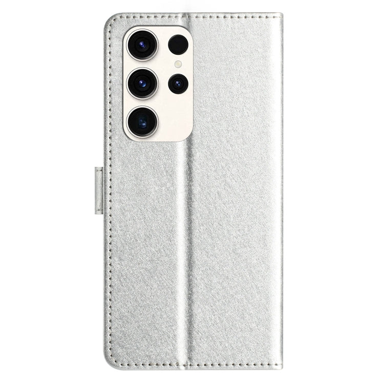 For Samsung Galaxy S25 Ultra 5G Silk Texture Horizontal Flip Leather Phone Case(Silver) - Galaxy S25 Ultra 5G Cases by buy2fix | Online Shopping UK | buy2fix