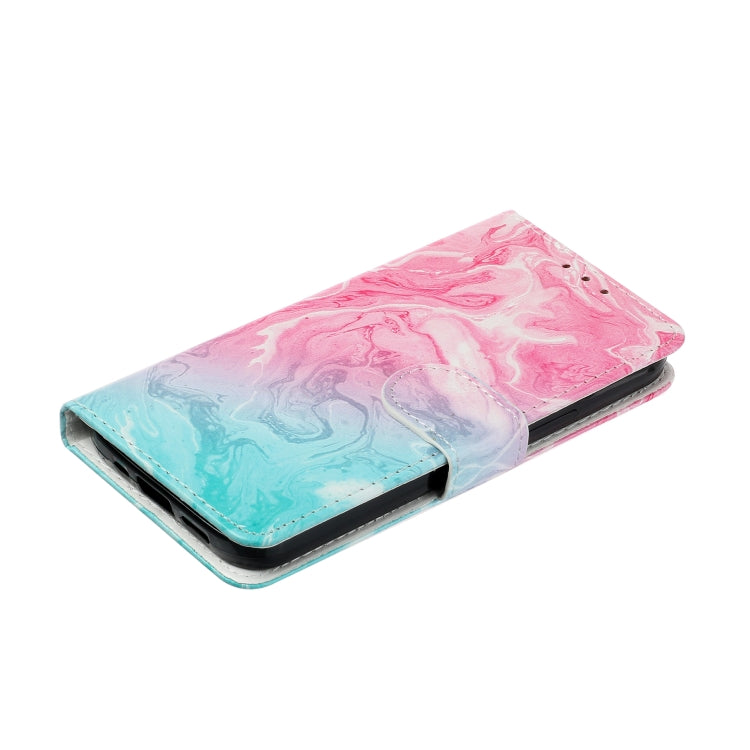 For Samsung Galaxy S25 Ultra 5G Colored Drawing Marble Pattern Leather Phone Case(Pink Green Marble) - Galaxy S25 Ultra 5G Cases by buy2fix | Online Shopping UK | buy2fix