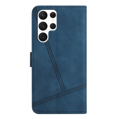 For Samsung Galaxy S25 Ultra 5G Skin-feel Stitching Leather Phone Case(Blue) - Galaxy S25 Ultra 5G Cases by buy2fix | Online Shopping UK | buy2fix