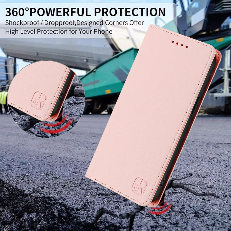 For Samsung Galaxy S24+ / S25+ 5G RC01 Dual-Folded Magnetic Suction RFID Leather Phone Case(Pink) - Galaxy S25+ 5G Cases by buy2fix | Online Shopping UK | buy2fix