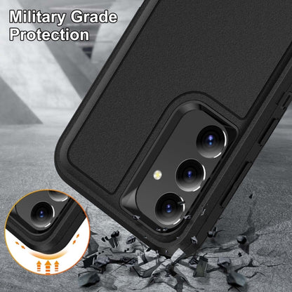 For Samsung Galaxy S24+ / S25+ 5G Rugged PC Hybrid Silicone Phone Case with Holder(Black) - Galaxy S25+ 5G Cases by buy2fix | Online Shopping UK | buy2fix