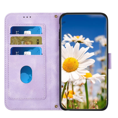 For Samsung Galaxy S25 Ultra 5G Floral Pattern Leather Phone Case with Lanyard(Light Purple) - Galaxy S25 Ultra 5G Cases by buy2fix | Online Shopping UK | buy2fix