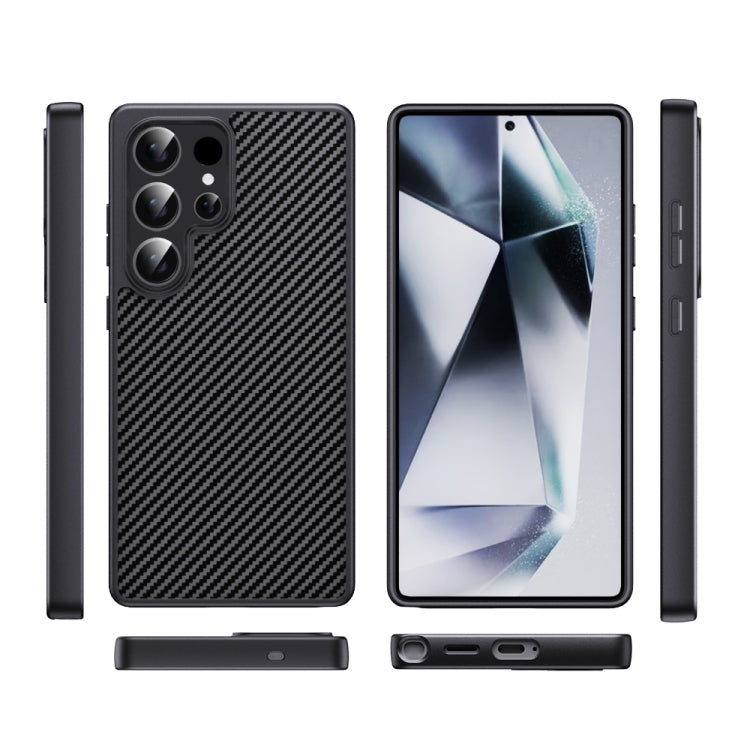 For Samsung Galaxy S25 5G Pita Series TPU + PC Texture Phone Case(Black) - Galaxy S25 5G Cases by buy2fix | Online Shopping UK | buy2fix