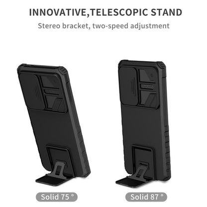 For Samsung Galaxy S25 Ultra 5G Stereoscopic Holder Sliding Camshield Phone Case(Black) - Galaxy S25 Ultra 5G Cases by buy2fix | Online Shopping UK | buy2fix