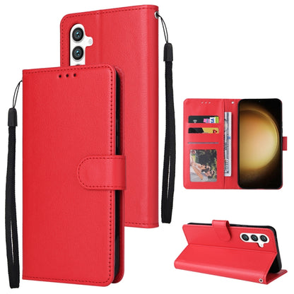 For Samsung Galaxy S25+ 5G 3-Card Slots Multifunctional Leather Phone Case(Red) - Galaxy S25+ 5G Cases by buy2fix | Online Shopping UK | buy2fix