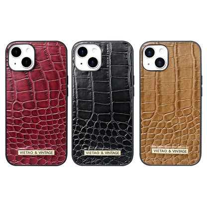 For iPhone 16 Pro VIETAO Alligator Texture PU Phone Case(Black) - iPhone 16 Pro Cases by VIETAO | Online Shopping UK | buy2fix