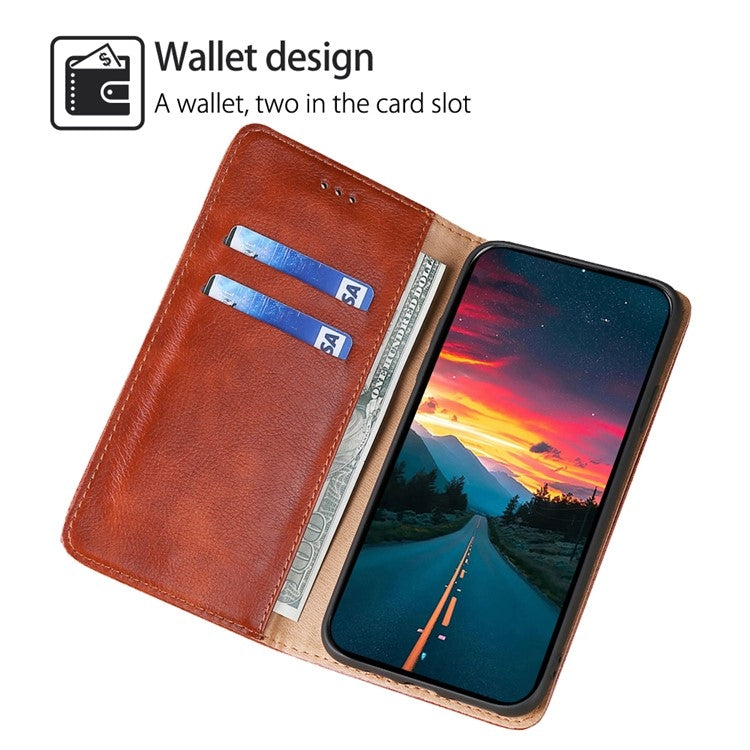 For Samsung Galaxy S25 5G Gloss Oil Solid Color Magnetic Leather Phone Case(Brown) - Galaxy S25 5G Cases by buy2fix | Online Shopping UK | buy2fix