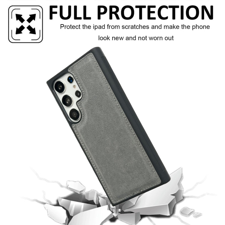 For Samsung Galaxy S25 5G Cowhide Texture Back Cover Phone Case(Grey) - Galaxy S25 5G Cases by buy2fix | Online Shopping UK | buy2fix