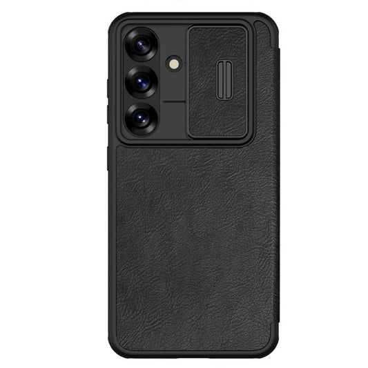 For Samsung Galaxy S25 5G NILLKIN QIN Series Pro Sliding Camera Cover Design Leather Phone Case(Black) - Galaxy S25 5G Cases by NILLKIN | Online Shopping UK | buy2fix