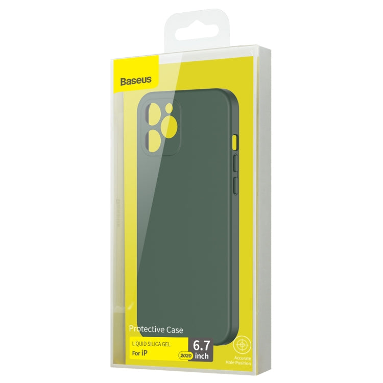 For iPhone 12 Pro Max Baseus WIAPIPH67N-YT6A Liquid Silicone Shockproof Protective Case(Green) - iPhone 12 Pro Max Cases by Baseus | Online Shopping UK | buy2fix