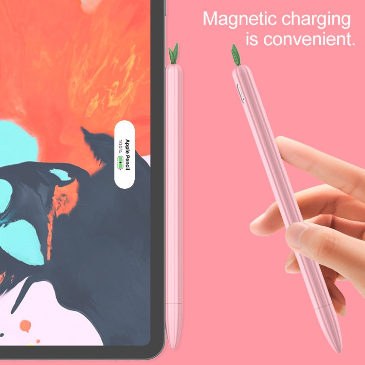 For Apple Pencil 2 Contrasting Color Mint Leaf Silicone Non-slip Protective Cover(Pink) - Pencil Accessories by buy2fix | Online Shopping UK | buy2fix