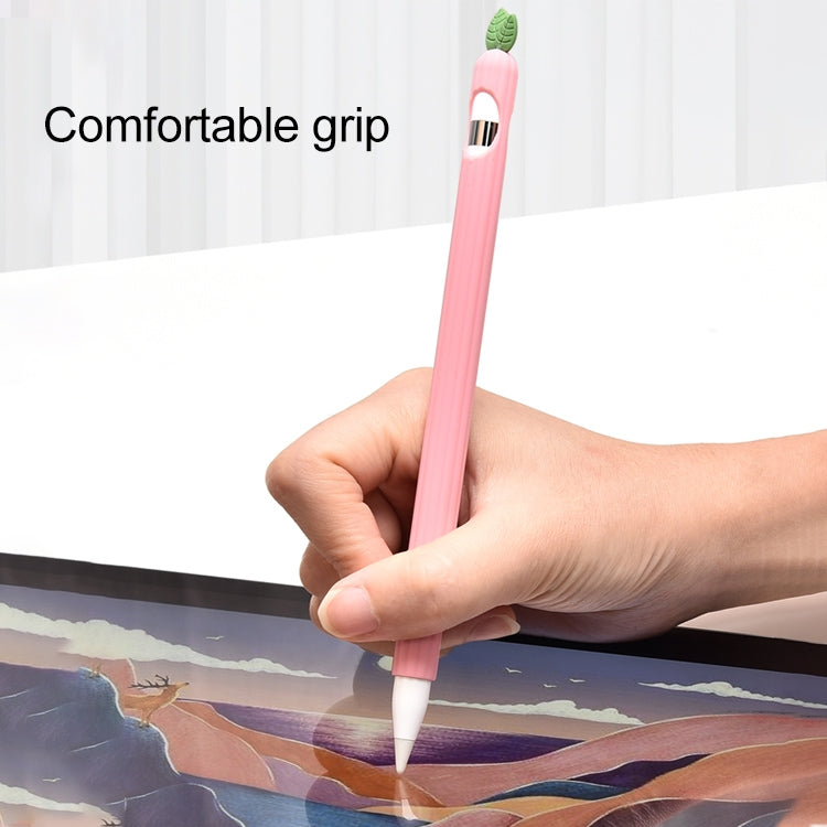 For Apple Pencil 2 Contrasting Color Mint Leaf Silicone Non-slip Protective Cover(Pink) - Pencil Accessories by buy2fix | Online Shopping UK | buy2fix