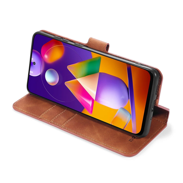 For Samsung Galaxy M31s DG.MING Retro Oil Side Horizontal Flip Case with Holder & Card Slots & Wallet(Brown) - Galaxy Phone Cases by DG.MING | Online Shopping UK | buy2fix