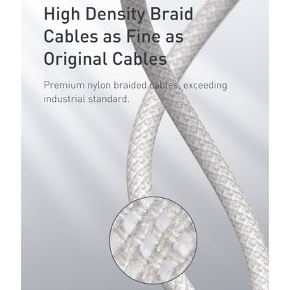 Baseus 20W Type-C / USB-C to 8 Pin PD High-density Braided Fast Charging Data Cable, Length: 1m(White) - Normal Style Cable by Baseus | Online Shopping UK | buy2fix