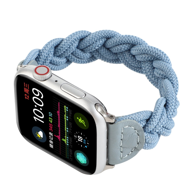 Elastic Woven Watch Band For Apple Watch Ultra 49mm&Watch Ultra 2 49mm / Series 9&8&7 45mm / SE 3&SE 2&6&SE&5&4 44mm / 3&2&1 42mm, Length:130mm(Sky Blue) - Watch Bands by buy2fix | Online Shopping UK | buy2fix