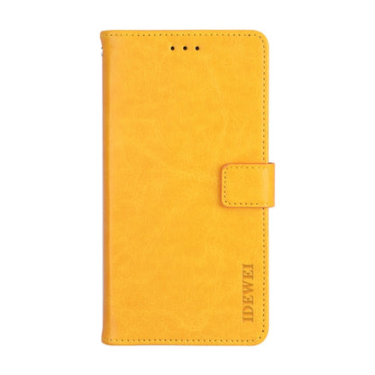 For Blackview BV6900 idewei Crazy Horse Texture Horizontal Flip Leather Case with Holder & Card Slots & Wallet(Yellow) - More Brand by idewei | Online Shopping UK | buy2fix