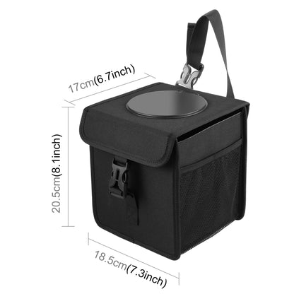 FUNADD Portable Folding Car Back Seat Hook Garbage Can Car Storage Box (Black) - Seat Accessories by FunAdd | Online Shopping UK | buy2fix