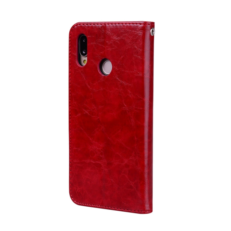 For Huawei P20 Lite Business Style Oil Wax Texture Horizontal Flip Leather Case with Holder & Card Slots & Wallet(Red) - Huawei Cases by buy2fix | Online Shopping UK | buy2fix