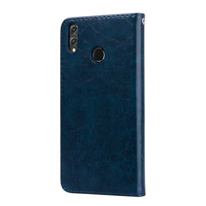 Business Style Oil Wax Texture Horizontal Flip Leather Case for Huawei Honor 8X, with Holder & Card Slots & Wallet(Blue) - Honor Cases by buy2fix | Online Shopping UK | buy2fix