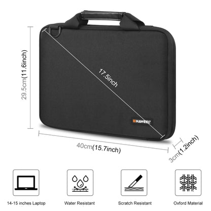 HAWEEL 14.0 inch -16.0 inch Briefcase Crossbody Laptop Bag For Macbook, Lenovo Thinkpad, ASUS, HP(Black) - 15 inch by HAWEEL | Online Shopping UK | buy2fix