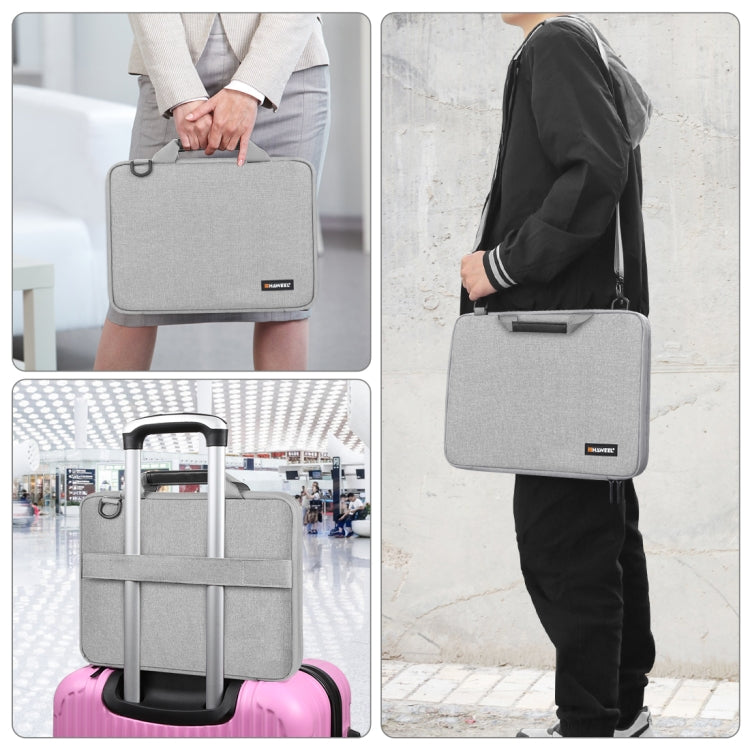 HAWEEL 14.0 inch -16.0 inch Briefcase Crossbody Laptop Bag For Macbook, Lenovo Thinkpad, ASUS, HP(Grey) - 15 inch by HAWEEL | Online Shopping UK | buy2fix