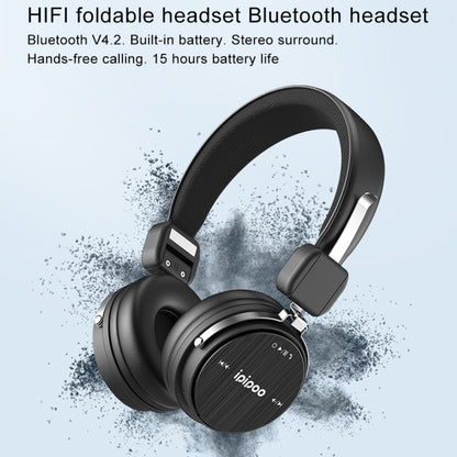 ipipoo EP-2 Foldable Head-mounted Wireless Bluetooth Headset Stereo HiFi Headphones, Support Handsfree, MFB Key(Grey) - Headset & Headphone by ipipoo | Online Shopping UK | buy2fix