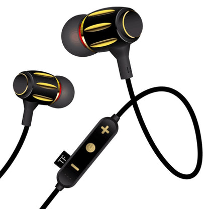 MG-G21 Bluetooth 4.2 Sport Wireless Bluetooth Earphone, Support Card(Black Gold) - Bluetooth Earphone by buy2fix | Online Shopping UK | buy2fix