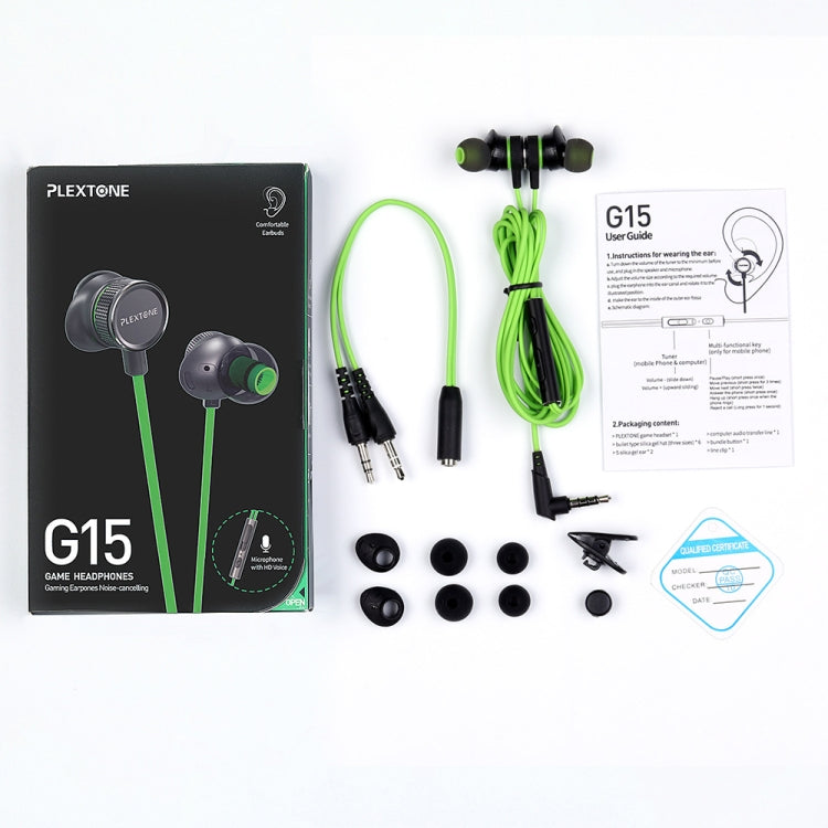 PLEXTONE G15 3.5mm Gaming Headset In-ear Wired Magnetic Stereo With Mic(Black) - In Ear Wired Earphone by PLEXTONE | Online Shopping UK | buy2fix